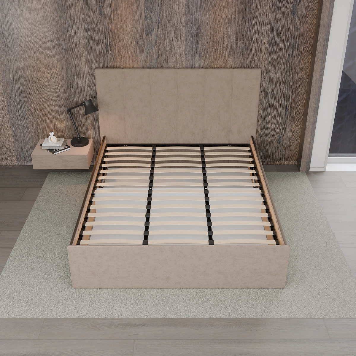 Кровать с подъемным механизмом Кастра Бежевая 180х200 (aura4)